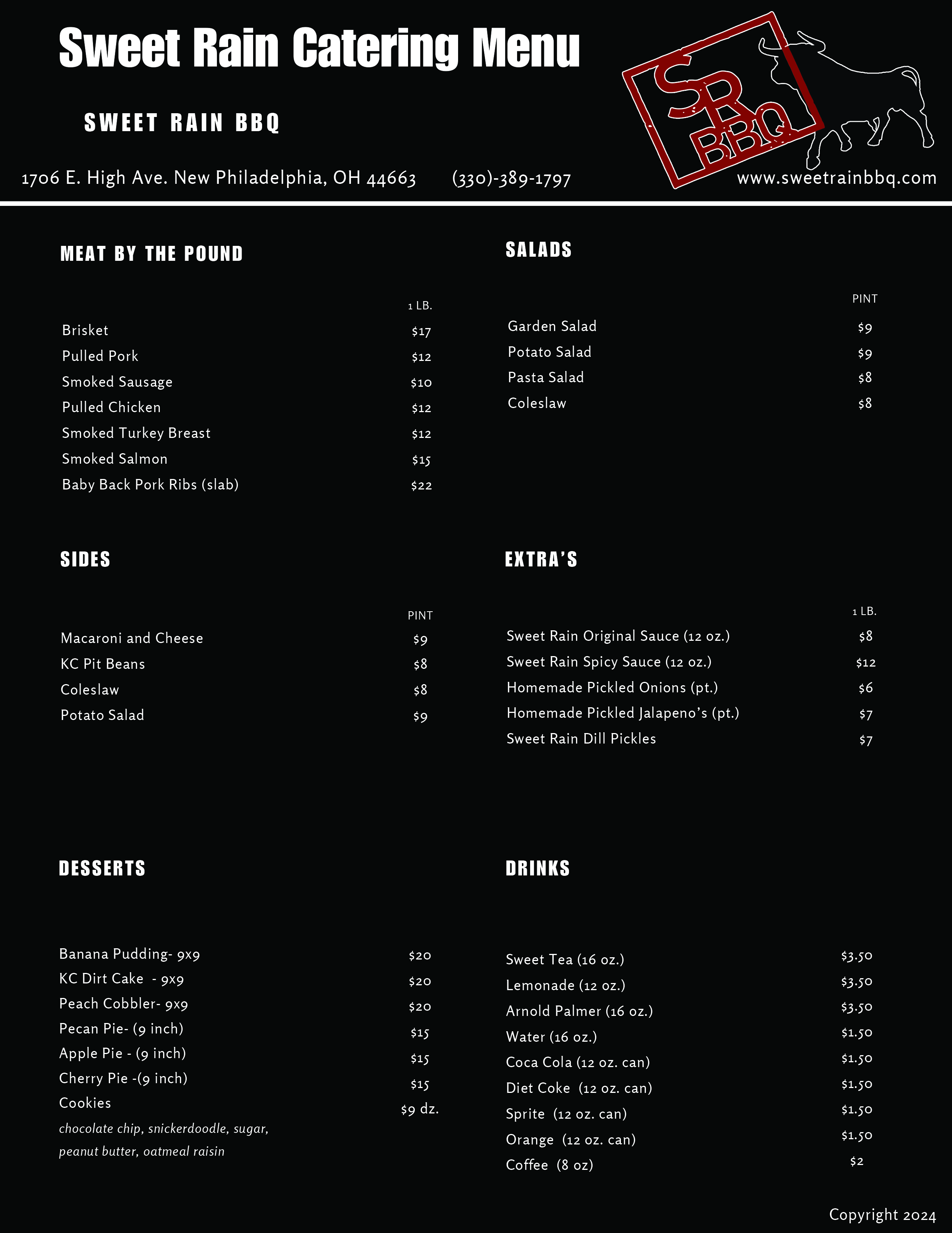 Catering Menu Page 1