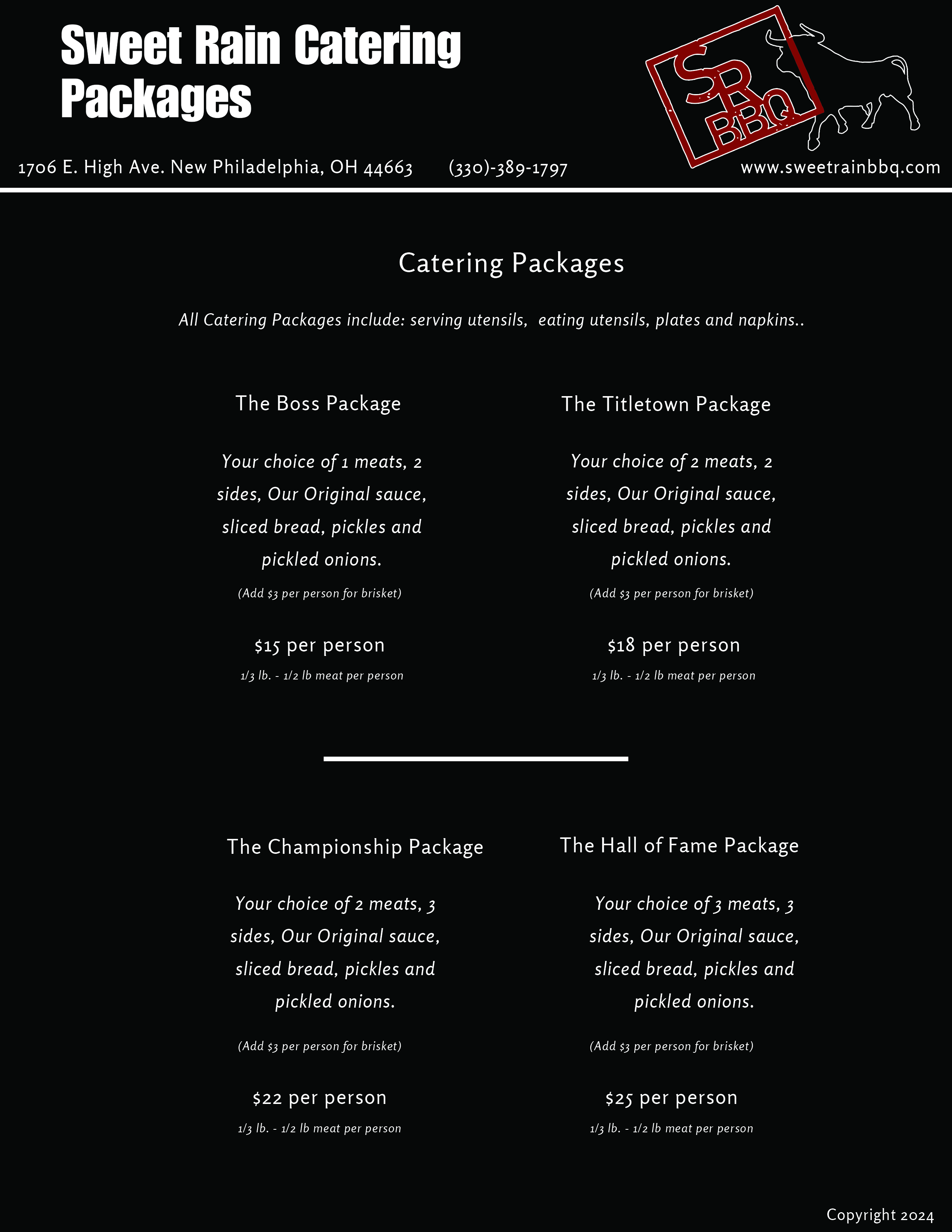 Catering Menu Page 2